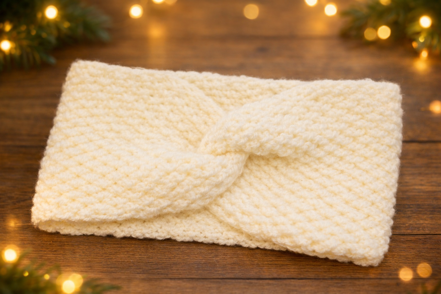 Bandeau hiver crème